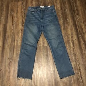 Frame Le Sylvie Crop Jeans Women's 28 Relaxed Fit High Rise in Kirah Wash Denim